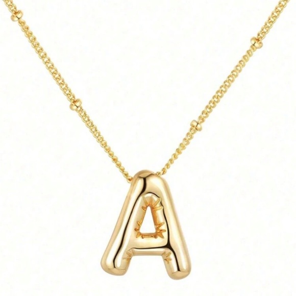 Jewelry - Gold Bubble Letter Necklace